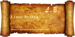 Liess Britta névjegykártya